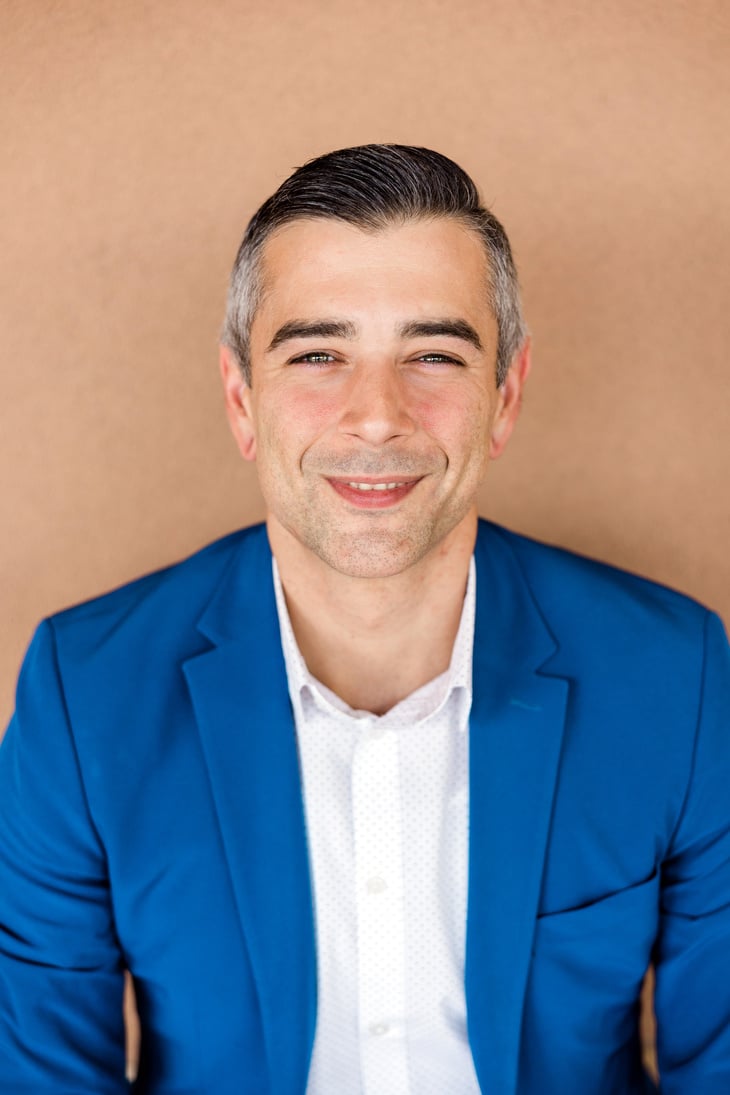 Businessman in Bright Blue Suit